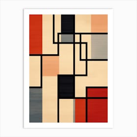 Abstract Angles; Geometric Art In Mid Century Hues Art Print