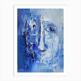 Blue Face 7 Art Print