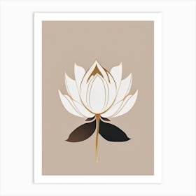 American Lotus Retro Minimal 5 Art Print