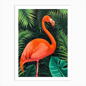 Greater Flamingo Bolivia Tropical Illustration 2 Art Print