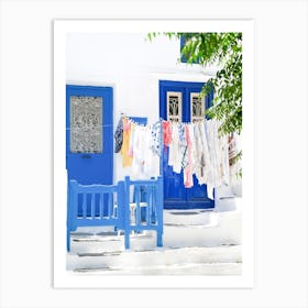 Greek Island Washing Art Print