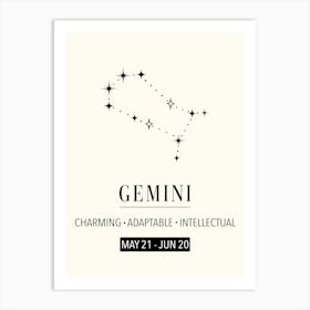 Gemini Zodiac Sign  Art Print