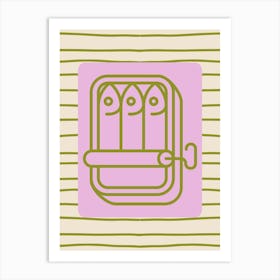 Sardines Lilac & Geen Art Print