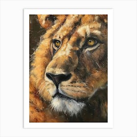 Barbary Lion Portrait Close Up 7 Art Print