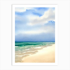 Manzanillo Beach, Cuba Watercolour Art Print