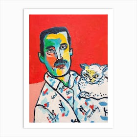 Freddie And Cat Art Print