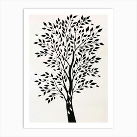 Poplar Tree Simple Geometric Nature Stencil 4 Art Print