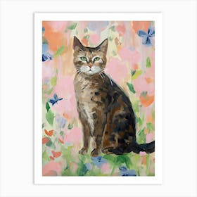 A Singapura Cat Painting, Impressionist Painting 4 Art Print