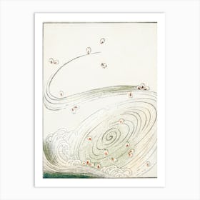 Wind And Flower Illustration, Shin Bijutsukai Art Print