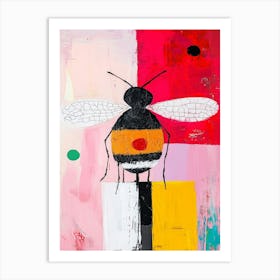 Bee Abstract Oil Painting Art Print