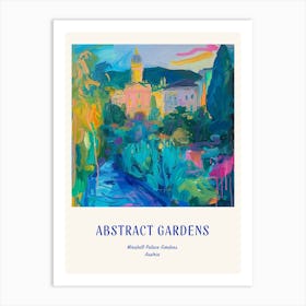 Colourful Gardens Mirabell Palace Gardens Austria 1 Blue Poster Art Print