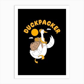 Duck Backpacker Art Print