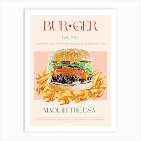 Burger Mid Century Art Print