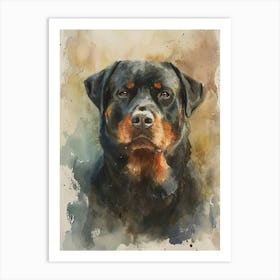 Rottweiler Watercolor Painting 4 Art Print