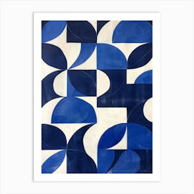 Abstract Blue And White Art Print