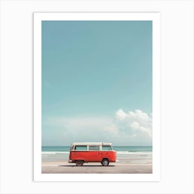 Travel Bus On The Beach 1 Art Print