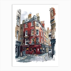 Southwark London Borough   Street Watercolour 3 Art Print