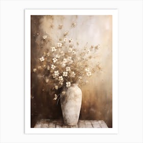 Forget Me Not, Autumn Fall Flowers Sitting In A White Vase, Farmhouse Style 4 Art Print