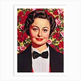 Olivia De Havilland Illustration Movies Art Print