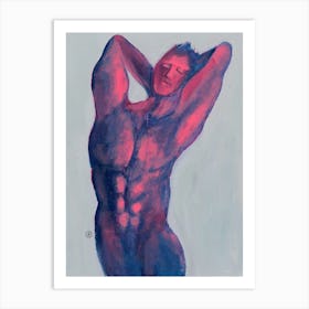 Male Nude With Hands Behind A Head Art Print