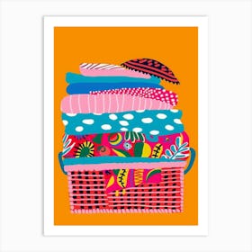 Basket Of Clothes 1 Art Print