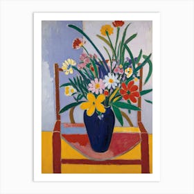 Vase Of Flowers Style Henri Matisse 2 Art Print