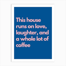 Laughter Kitchen Typography Navy Art Print
