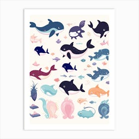 Kids Orca Whale Cartoon 3 Art Print