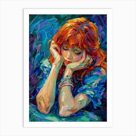 Girl With Red Hair 2 Art Print