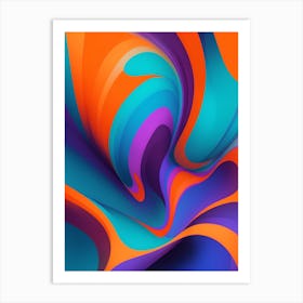 Abstract Colorful Waves Vertical Composition 92 Art Print