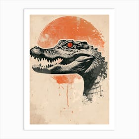 Alligator Head Canvas Print Art Print