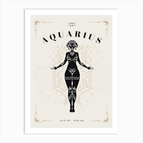 Aquarius Celestial Woman Art Print