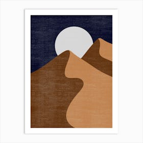 Moon In The Desert Art Print