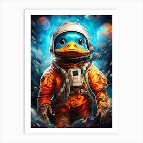 Duck In Space Art Print