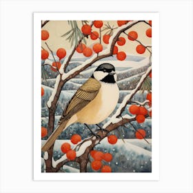 Bird Illustration Carolina Chickadee 4 Art Print