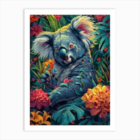 Koala in the jungle Art Print