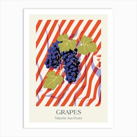 Marche Aux Fruits Grapes Fruit Summer Illustration 3 Art Print