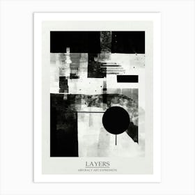 Layers Abstract Black And White 8 Poster Art Print