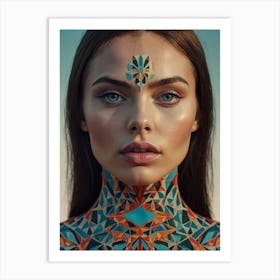 Symmetrical Body Art Art Print