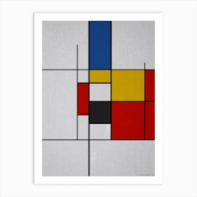 Primary plains with grid no.3 Art Print