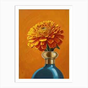 Flower In A Blue Vase Art Print