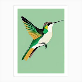Booted Racket Tail Hummingbird Bold Graphic Art Print