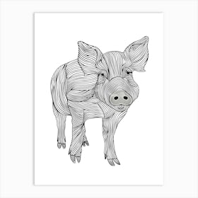 Pig Vector Illustration animal lines art Art Print