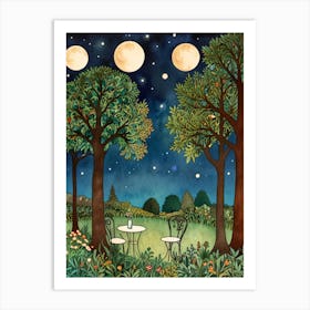 William Morris Moonlight In The Garden 10 Art Print