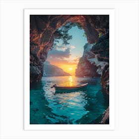 Sunset In A Cave 2 Art Print