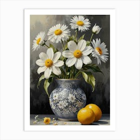 Daisies In A Vase Art Print