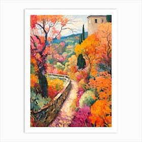 Autumn Gardens Painting Villa Cimbrone Gardens Italy Art Print