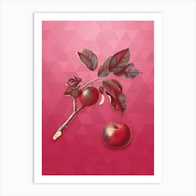 Vintage Apple Botanical in Gold on Viva Magenta n.0428 Art Print