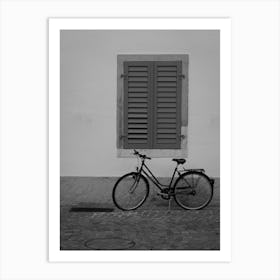 Bicycle in the streets of Olten, Switzerland | Black and White Photography Art Print