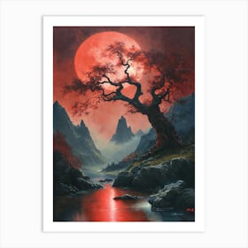 Red Moon Art Print